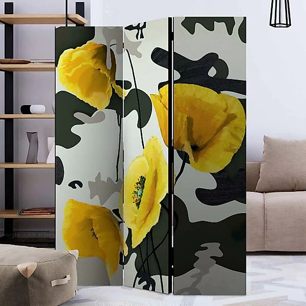 Moderner Raumteiler mit Mohnblumen Motiv 3 oder 5 Elemente günstig online kaufen