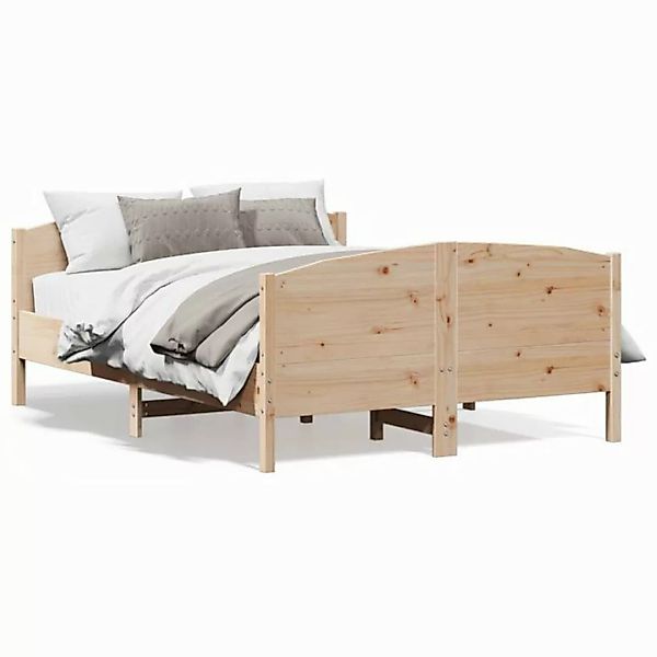 vidaXL Bettgestell Massivholzbett mit Kopfteil 120x190 cm Kiefer Bett Bettg günstig online kaufen