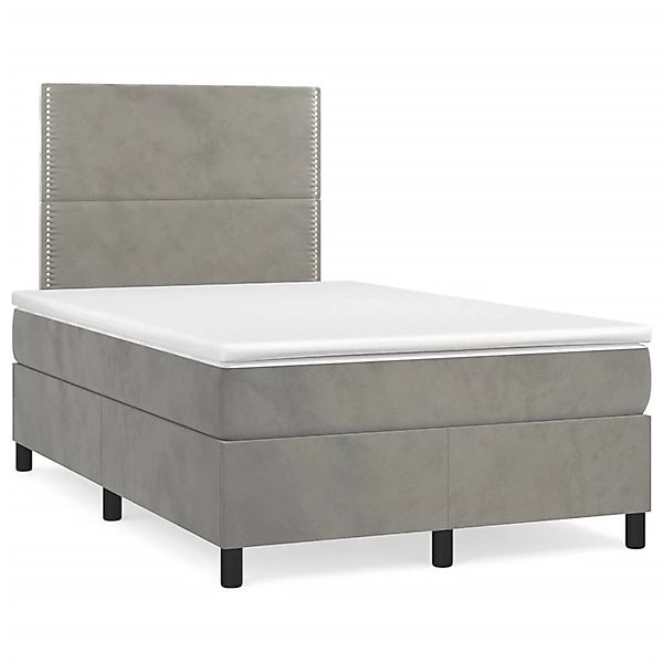 Vidaxl Boxspringbett Mit Matratze Hellgrau 120x200 Cm Samt günstig online kaufen