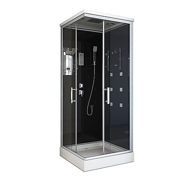 HOME DELUXE Eckdusche Duschkabine WAVE - S 90 x 80 cm, BxT: 90x80 cm, Regen günstig online kaufen