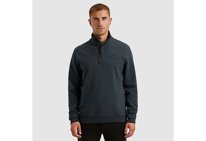 PME LEGEND Sweater mit Logo-Stickerei und Troyer-Kragen mit Reißverschluss günstig online kaufen
