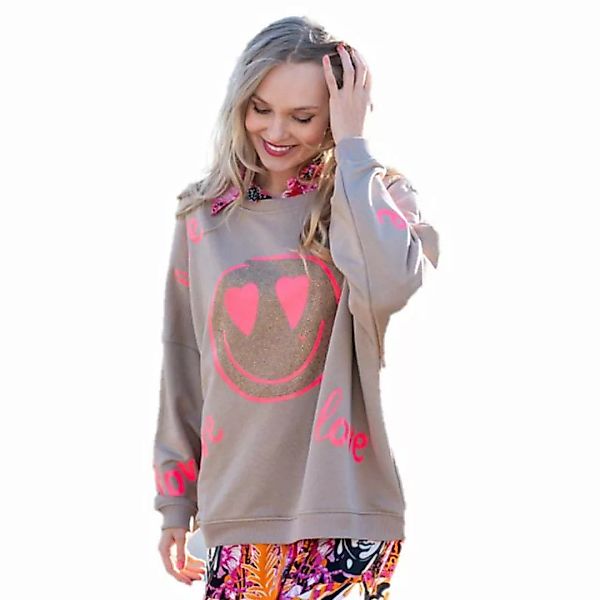 Miss Goodlife Sweatshirt Miss Goodlife Sweatshirt Heartface Love Strass, Sa günstig online kaufen