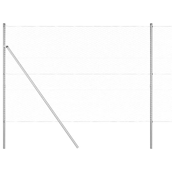 vidaXL Zaunpfosten Silber 50 x 1,5 m 36 mm Maschenweite Stahl 3353004 günstig online kaufen