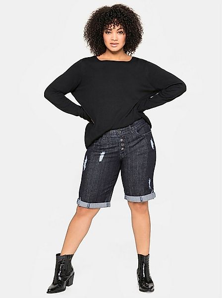 Sheego Strickpullover Rundhalspullover Langarm aus angenehmer Viskosemischu günstig online kaufen