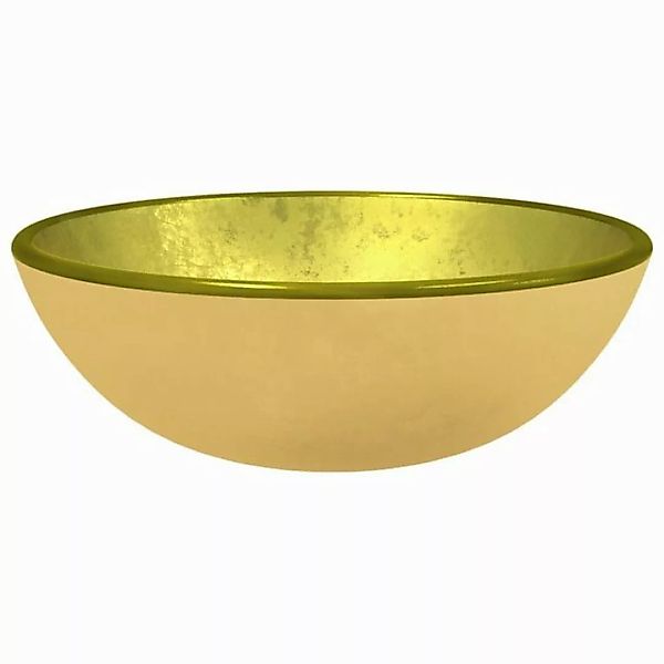 vidaXL Waschbeckenschrank Waschbecken Hartglas 35x12 cm Golden günstig online kaufen