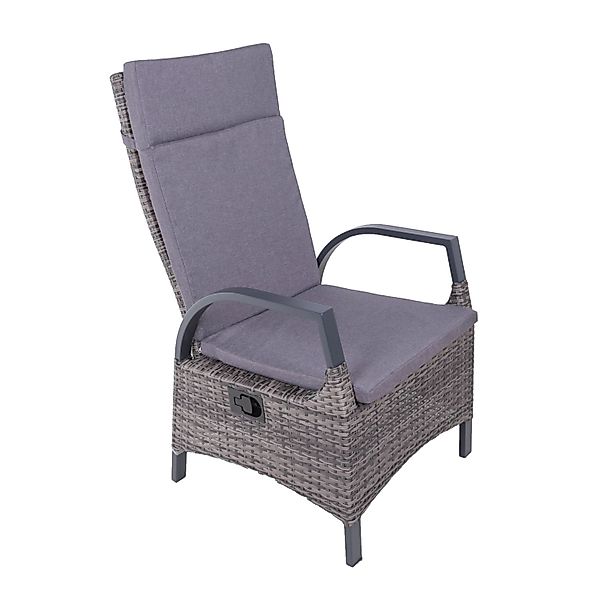 Garden Pleasure Relaxsessel Almada Aluminium verstellbar Grau-Anthrazit günstig online kaufen