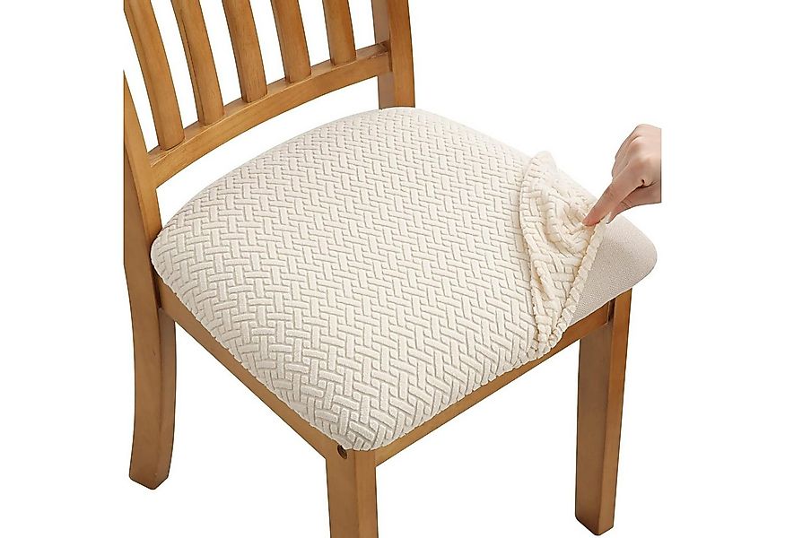 Coonoor Stuhlhusse Stuhlbezug Sitzfläche 4er Set, Stretch Bezug für Stühle günstig online kaufen