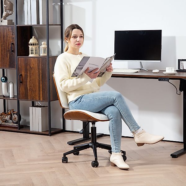 HOMCOM Bürostuhl Höhenverstellbarer Schreibtischstuhl mit Rollen, Diamantst günstig online kaufen