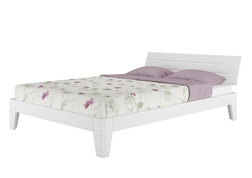 ERST-HOLZ Bett Doppelbett Massivholzbett Kiefer Weiß günstig online kaufen