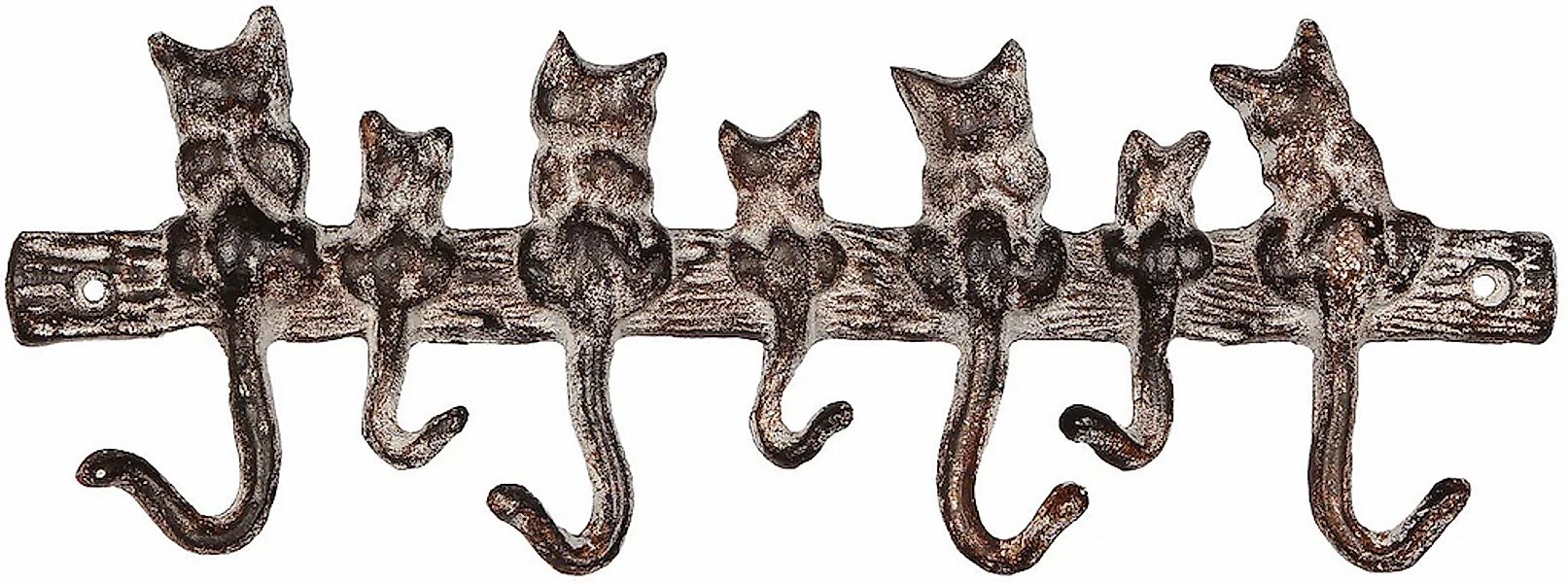Ambiente Haus Wandhaken "Haken aus Gusseisen - 7 Katzen" günstig online kaufen