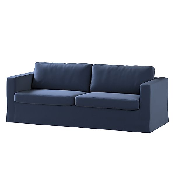 Bezug für Karlstad 3-Sitzer Sofa nicht ausklappbar, lang, dunkelblau, Bezug günstig online kaufen