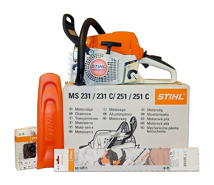 STIHL Benzin-Kettensäge MS 231 C-BE Benzin-Motorsäge, 35 cm, Light 04, 3-tl günstig online kaufen