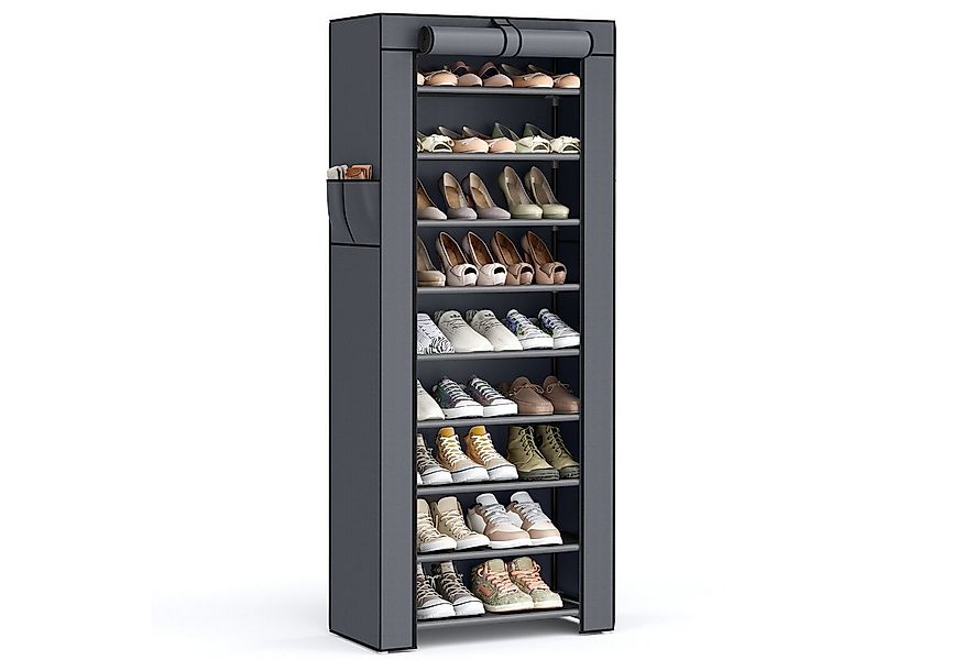 SONGMICS Stoffschrank Schuhschrank mit Ablagen, geräumig, 58x28x160 cm günstig online kaufen