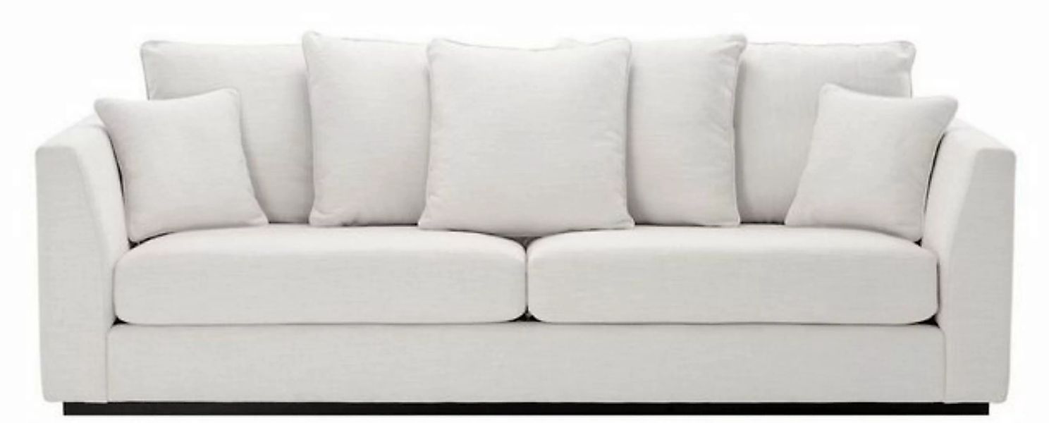 Casa Padrino Sofa Wohnzimmer Sofa mit 7 Kissen Weiß / Schwarz 255 x 100 x H günstig online kaufen