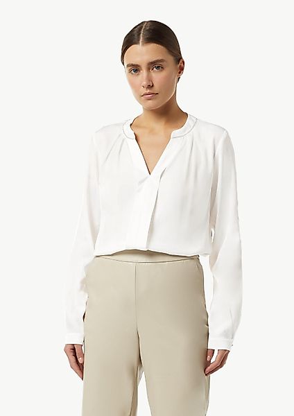 comma Langarmbluse Bluse Satin-Bluse mit Zier-Detail günstig online kaufen