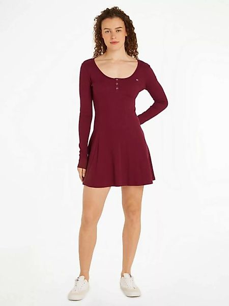 Tommy Jeans Blusenkleid TJW HENLEY FLARE DRESS mit Tommy Jeans Flagge günstig online kaufen