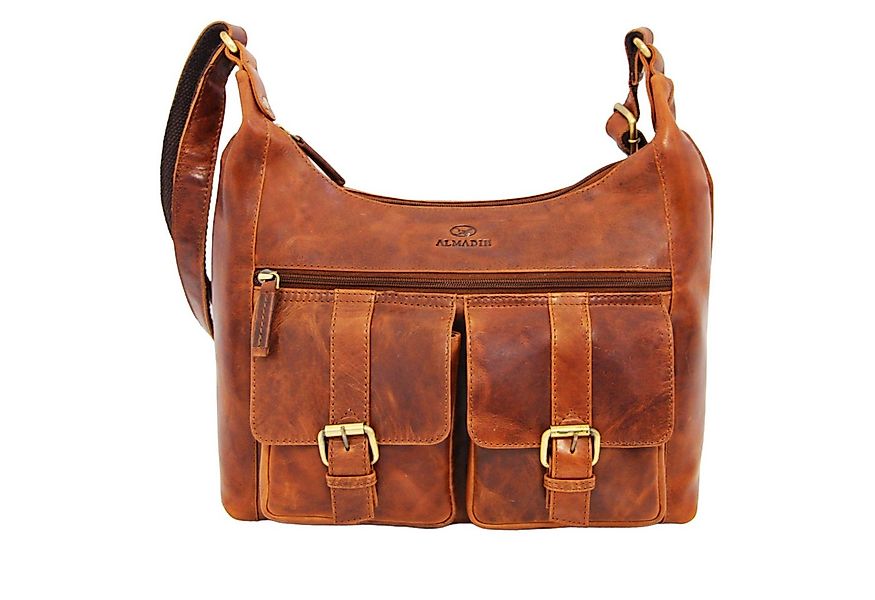 ALMADIH Umhängetasche Leder Damen Ledertasche LARA Schultertasche braun vin günstig online kaufen
