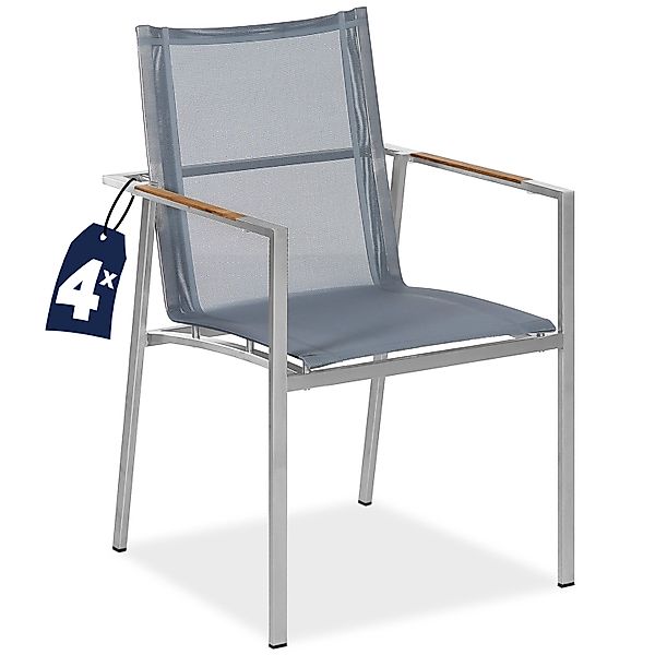 Casaria Gartenstuhl Monza (4 St), Stapelbar günstig online kaufen