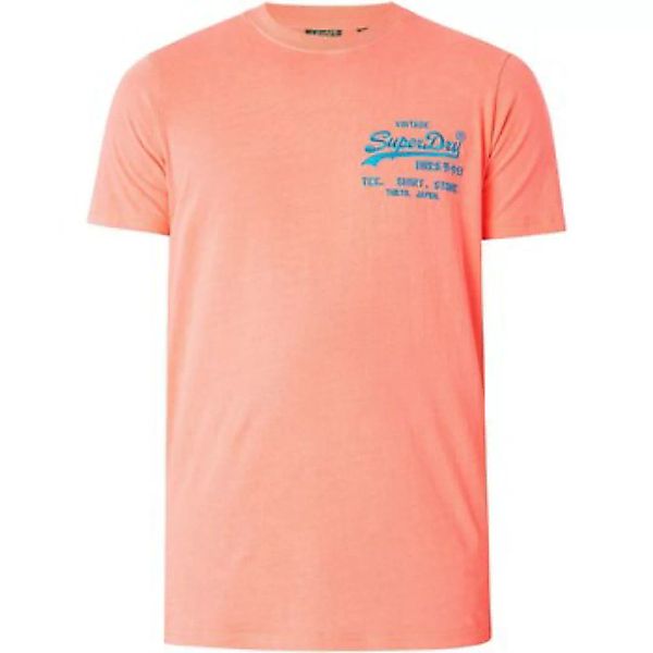 Superdry  T-Shirt Neonfarbenes Vintage-T-Shirt mit Logo auf der Brust günstig online kaufen