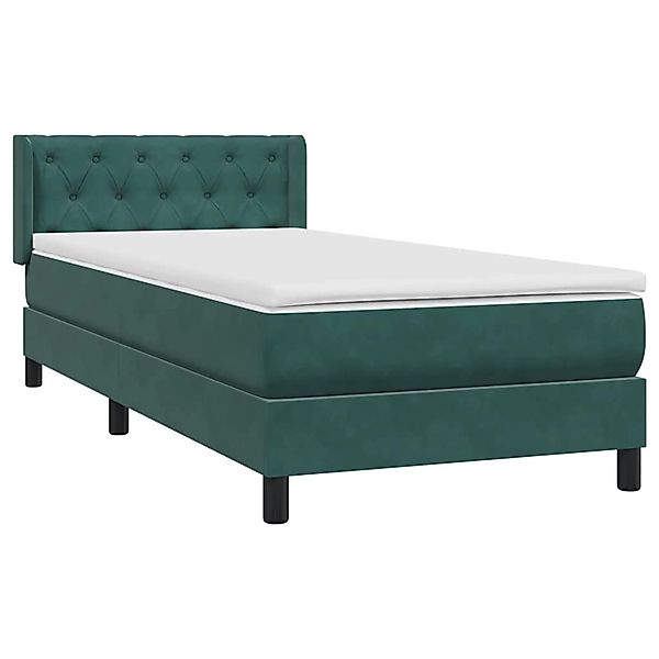 vidaXL Boxspringbett mit Matratze Dunkelgrün 80x220 cm Samt 3318390 günstig online kaufen