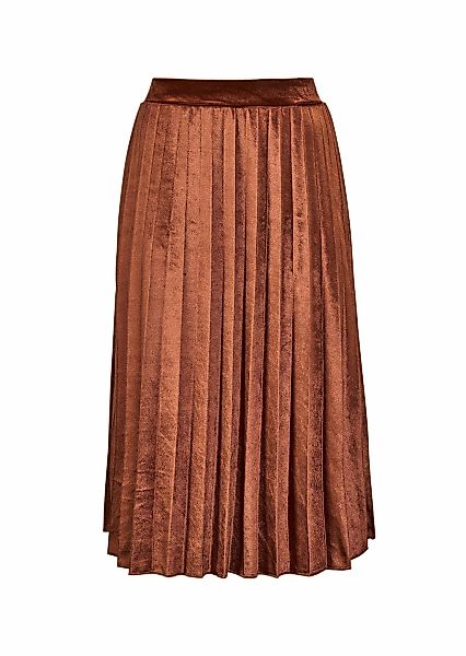 GOLDNER A-Linien-Rock "Kurzgröße Plisseerock aus schimmerndem Samt" günstig online kaufen