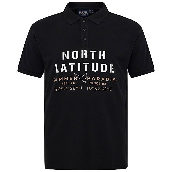 North Poloshirt mit Label-Print Farbe schwarz Größe: 4XL günstig online kaufen