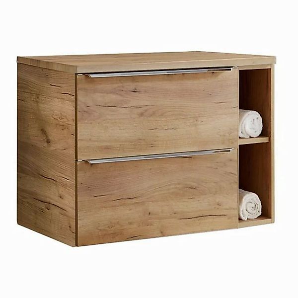 Lomadox Waschbeckenschrank TOSKANA-56 Wotaneiche 81/59,5/46 cm günstig online kaufen