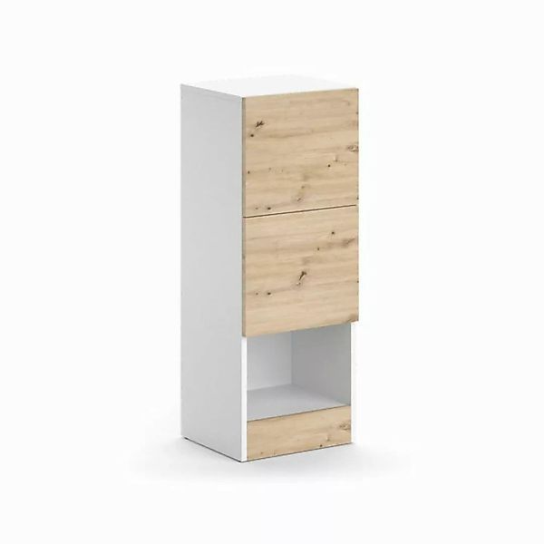 Vicco Midischrank Alf, Weiß/Eiche, 35 x 92 cm mit 2 Schubladen günstig online kaufen