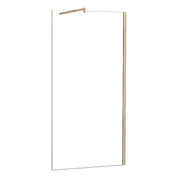 AICA Walk in Dusche 80 x 200cm Duschwand 8mm ESG NANO Glas mit Gold Einstel günstig online kaufen