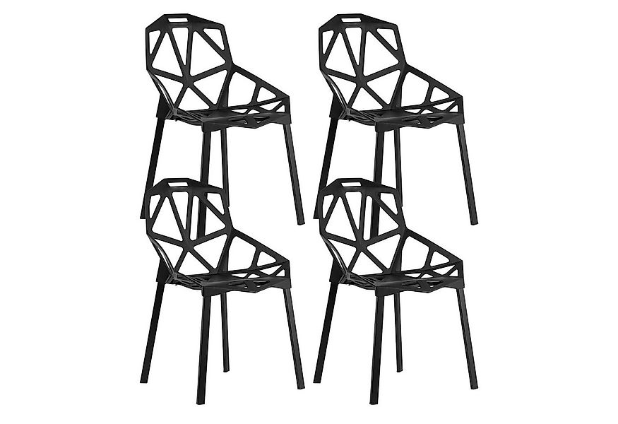 Home Collective Esszimmerstuhl Gartenstuhl Wohnzimmerstuhl, Schale aus Kuns günstig online kaufen