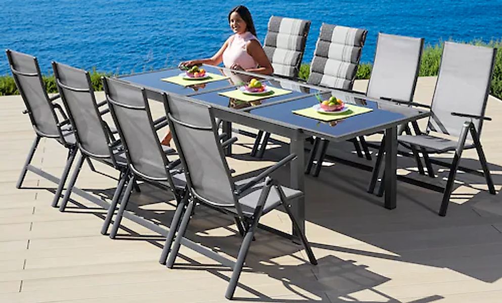 MERXX Garten-Essgruppe »Amalfi« inkl. 8 Stühlen und ausziehbarem Tisch (180 günstig online kaufen