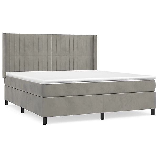 vidaXL Boxspringbett mit Matratze Hellgrau 180x200 cm Samt1396369 günstig online kaufen