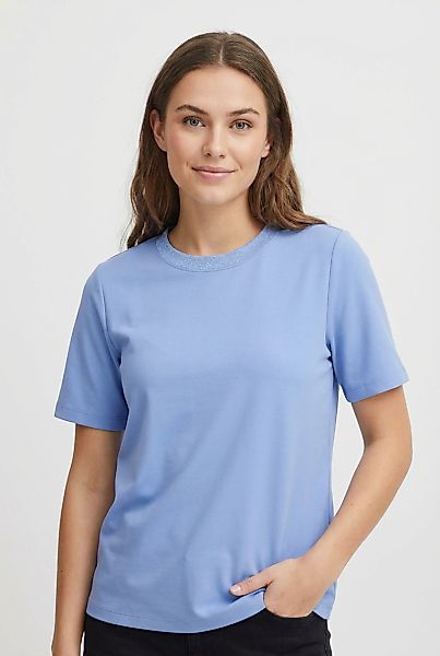 pieces Kurzarmshirt "PCRIA SS LUREX NECK TEE JRS NOOS BC" mit Glitzerdetail günstig online kaufen