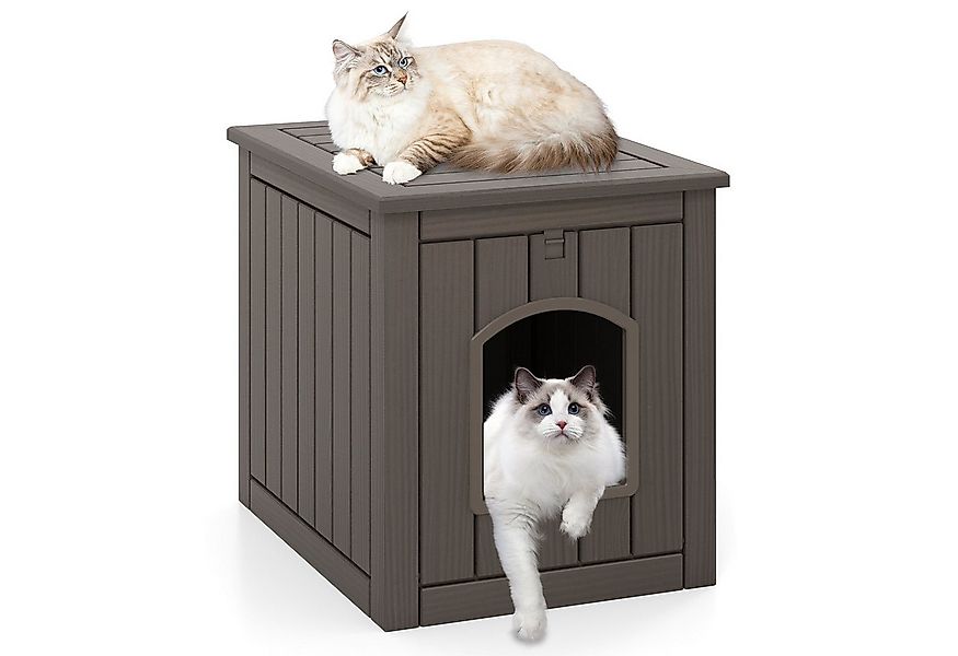 COSTWAY Tierhaus, Katzenhaus, Katzenschrank, Beistelltisch, mit Klapptür günstig online kaufen