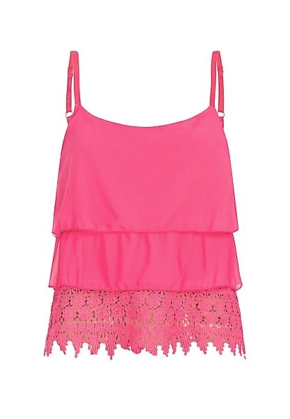 CLOUD 5IVE Tanktop "CLOUD 5IVE Chiffon Stufen Top mit Spitze 3-lagig" günstig online kaufen