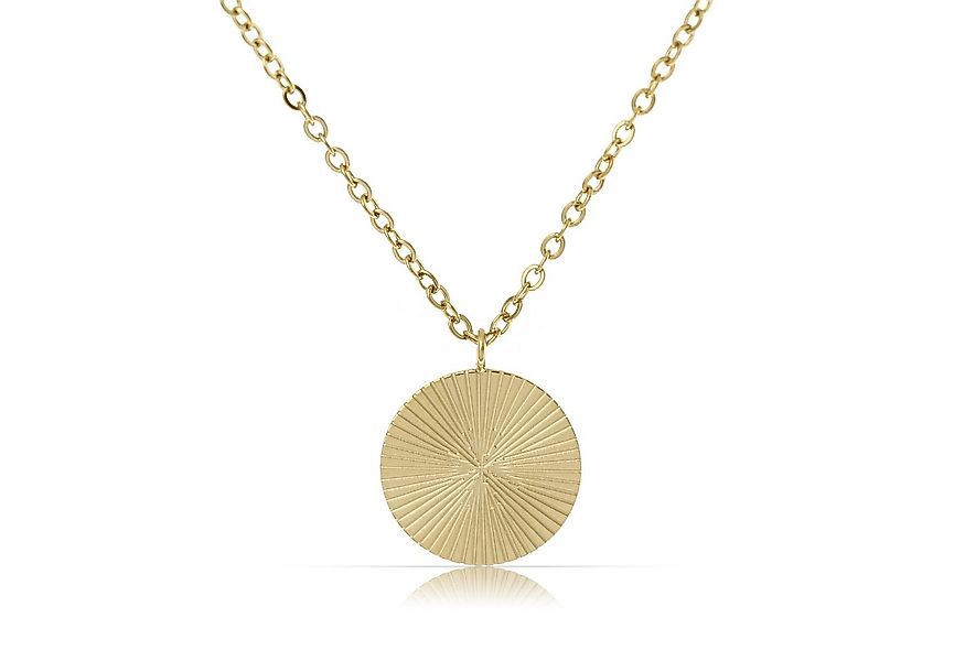 Made by Nami Charm-Kette Damen Halskette goldfarben mit Sonnenanhänger Boho günstig online kaufen