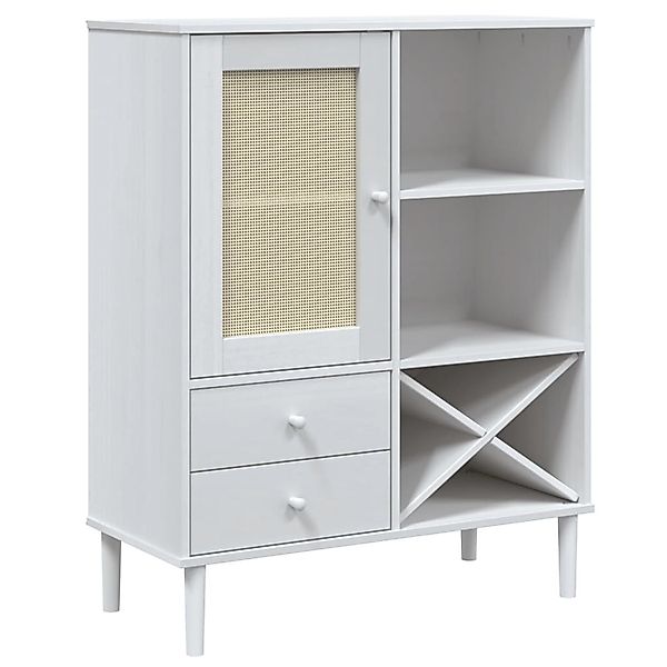 vidaXL Highboard SENJA Rattan-Optik Weiß 90x40x112 cm Kiefernholz 358053 günstig online kaufen