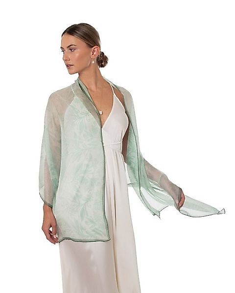 MayTree Seidenschal Seidenchiffon zarte Blumen grün 70 x 180 cm, (Stück), S günstig online kaufen