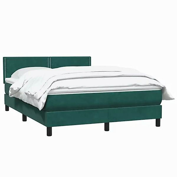 vidaXL Bett Boxspringbett mit Matratze Dunkelgrün 160x210 cm Samt günstig online kaufen