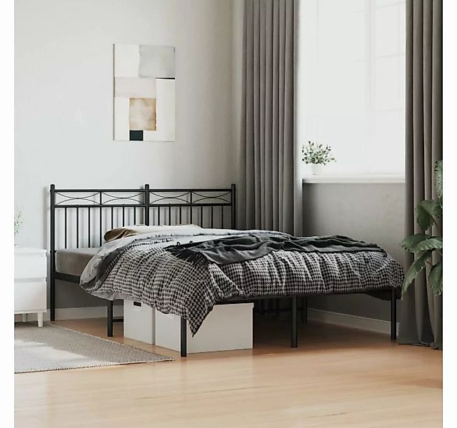 furnicato Bett Bettgestell mit Kopfteil Metall Schwarz 140x190 cm günstig online kaufen