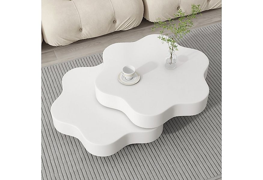 STILVORA Couchtisch Drehbarer Wohnzimmertisch mit Ablage,Sofatisch weiß Bei günstig online kaufen