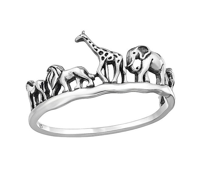 Order & Smile Schmuck Silberring Ring mit Tieren „Safari“ Silber 925 günstig online kaufen