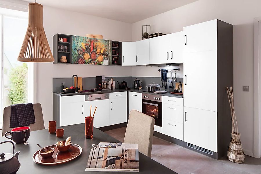 KOCHSTATION Winkelküche "KS-Paris" mit E-Geräten, Stellbreite 220/280 cm günstig online kaufen