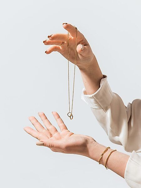 Double-ring Halskette | Gold / Silber günstig online kaufen