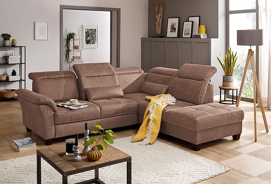Home affaire Ecksofa »Solvei L-Form« wahlweise auch mit Kopfteilverstellung günstig online kaufen