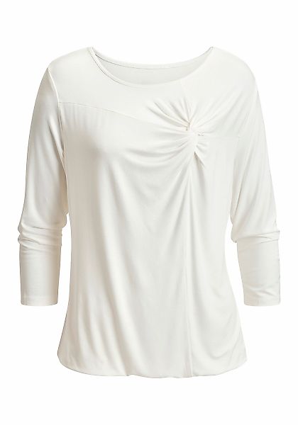 LASCANA Langarmshirt "mit elegantem Knotendetail" 1 aus elastischer Viskose günstig online kaufen
