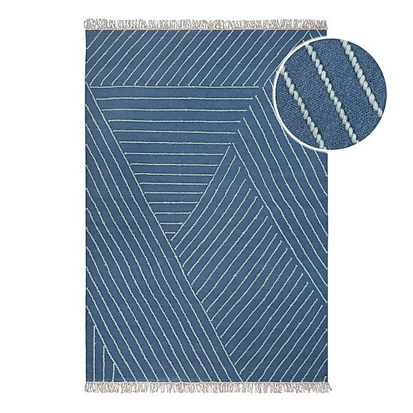 Wecon home Teppich »Ocean Lines«, rechteckig, 11 mm Höhe, handgewebt, robus günstig online kaufen