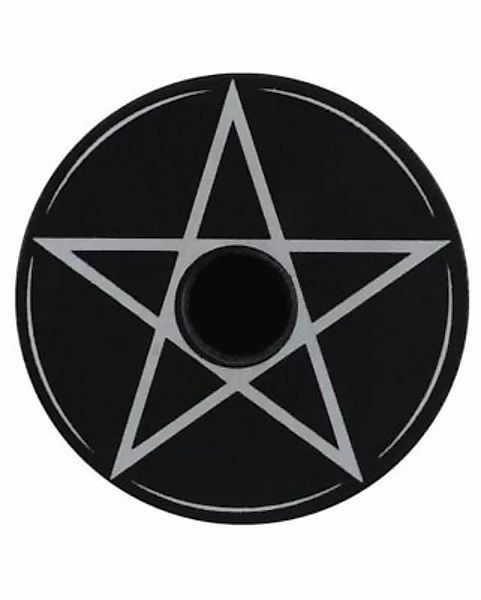 Schwarzer Kerzenhalter mit Pentagramm Motiv Dekofiguren schwarz günstig online kaufen