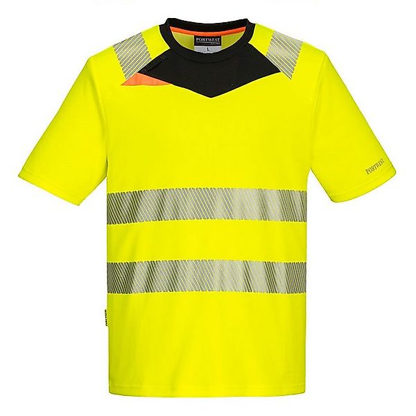 Portwest T-Shirt DX413 - DX4 Warnschutz T-Shirt kurzarm Gelb/Schwarz 40+ UP günstig online kaufen