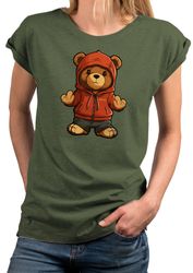 MAKAYA Print-Shirt Damen Kurzarm Baumwolle Schmetterling günstig online kaufen